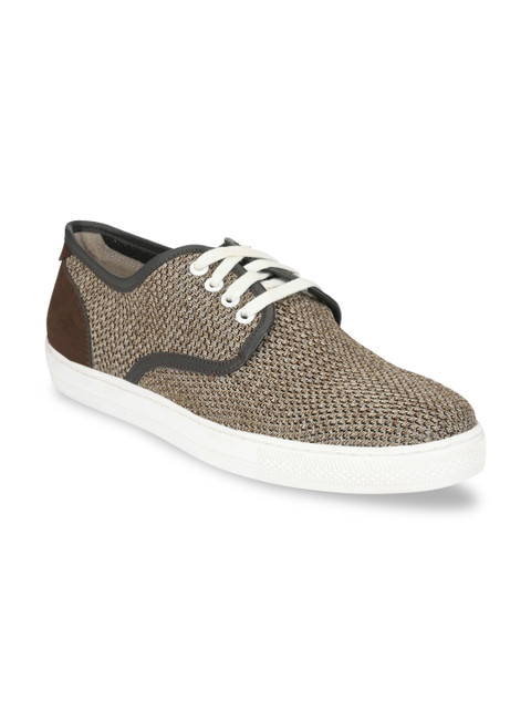 

Alberto Torresi Men Beige & Brown Sneakers