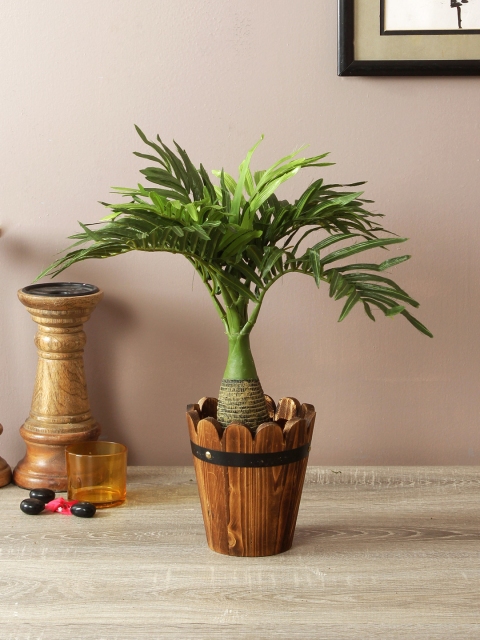 

TAYHAA Green & Brown Artificial Palm Plants With Pot