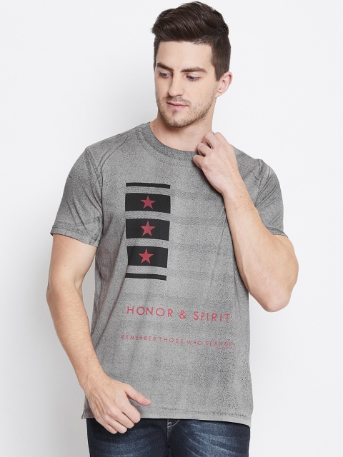 

Duke Men Grey Printed Round Neck T-shirt