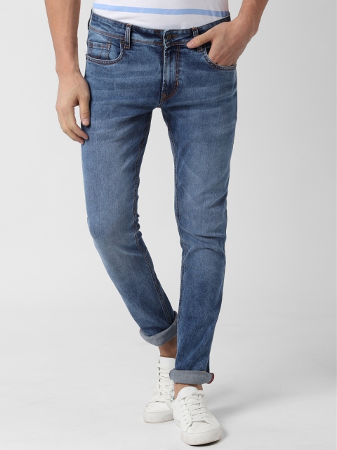 

Peter England Casuals Men Blue Skinny Fit Mid-Rise Clean Look Jeans