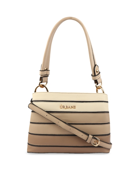 

URBANE Beige Textured Shoulder Bag