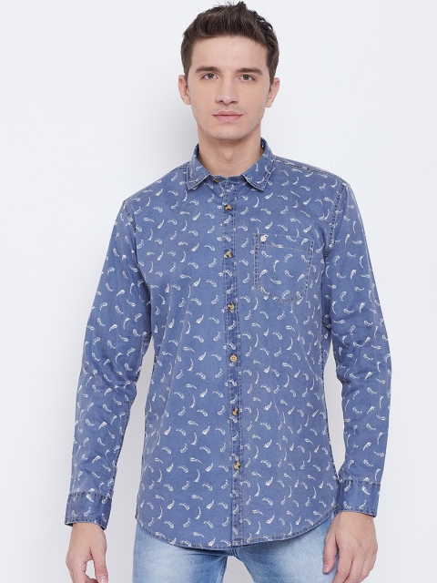 

Duke Men Blue & White Regular Fit Printed Casual Shirt
