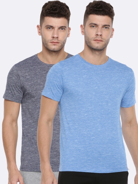 

Force NXT Men Pack of 2 Solid Round Neck T-shirt, Blue