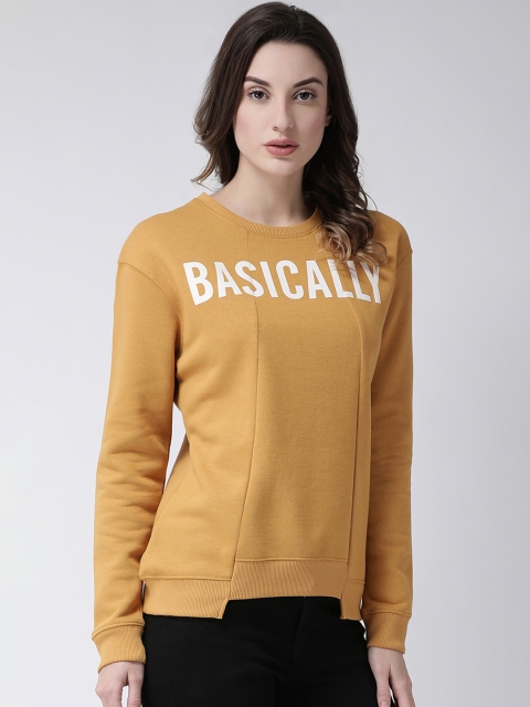 

Club York Women Mustard Yellow & Off-White Printed Sweatshirt