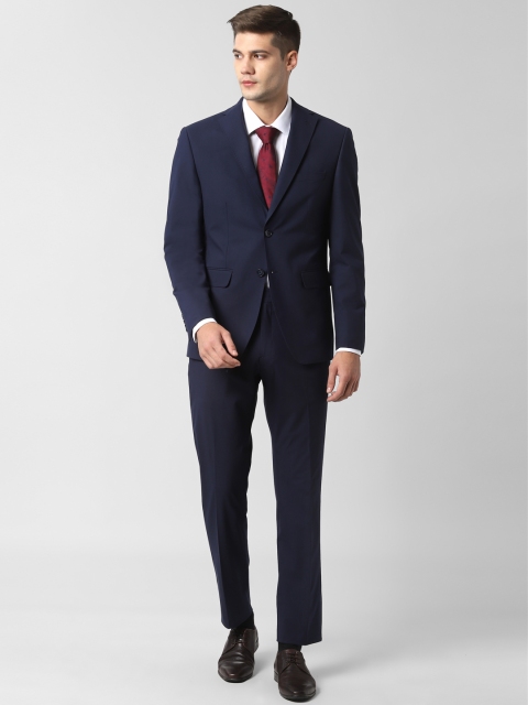 

Peter England Navy Blue Solid Single Breasted Slim-Fit Formal Suit