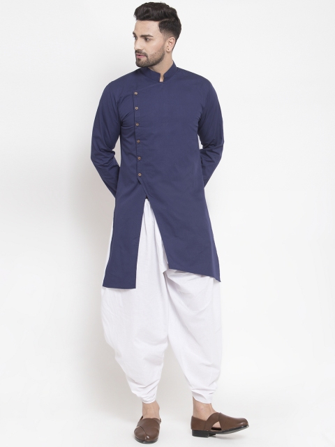 

Zotw Men Blue Solid Asymmetric Straight Kurta