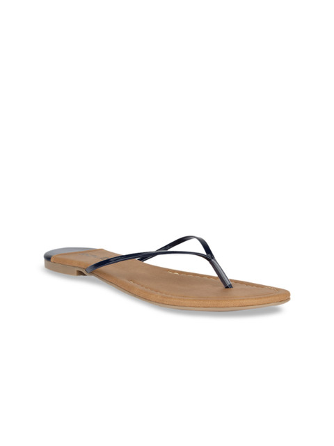 

SOLES Women Navy Blue Solid Open Toe Flats