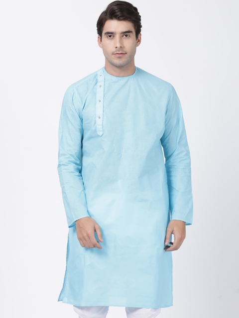 

VASTRAMAY Men Blue Solid A-Line Kurta