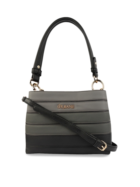 

URBANE Black & Grey Colourblocked Shoulder Bag
