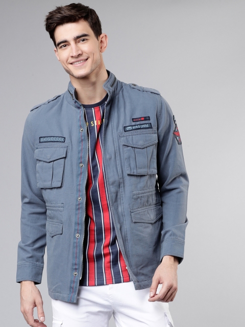 

Ecko Unltd Men Blue Printed Tailored Jacket Jacket