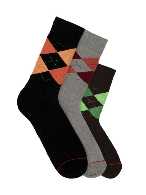 

Soxytoes Men Pack Of 3 Patterned Calf-Length Socks, Black