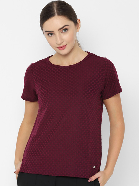 

Allen Solly Woman Burgundy Printed Top
