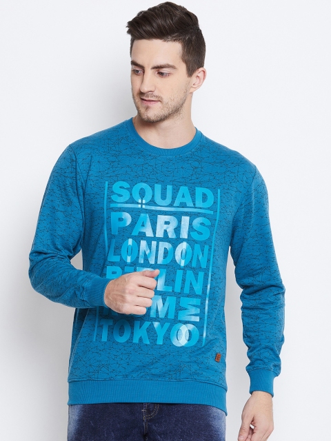 

Duke Men Blue Printed Sweatshirt