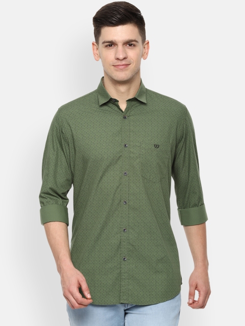 

Van Heusen Sport Men Olive Green Slim Fit Printed Casual Shirt