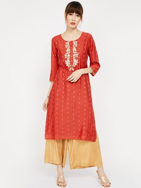 

Melange by Lifestyle Women Red Printed Straight Kurta