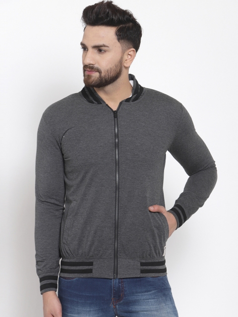 

Hubberholme Men Charcoal Grey Solid Sweatshirt