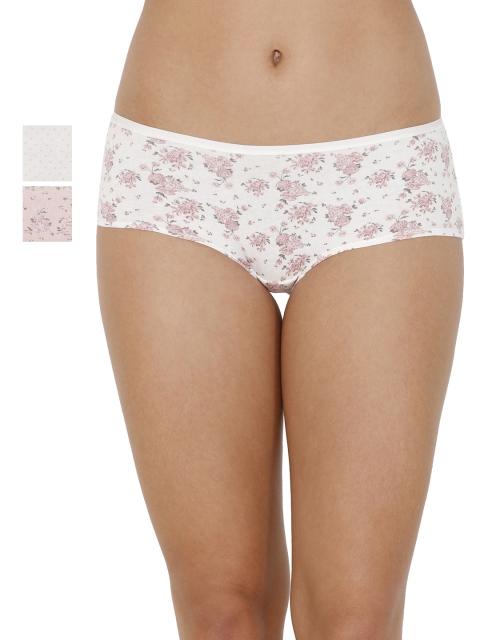 

every de by amante Women Pack of 3 Printed Mid-Rise Boyshorts Briefs EK331, Navy blue
