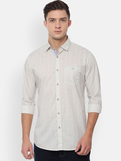 

Van Heusen Sport Men White & Grey Slim Fit Printed Casual Shirt