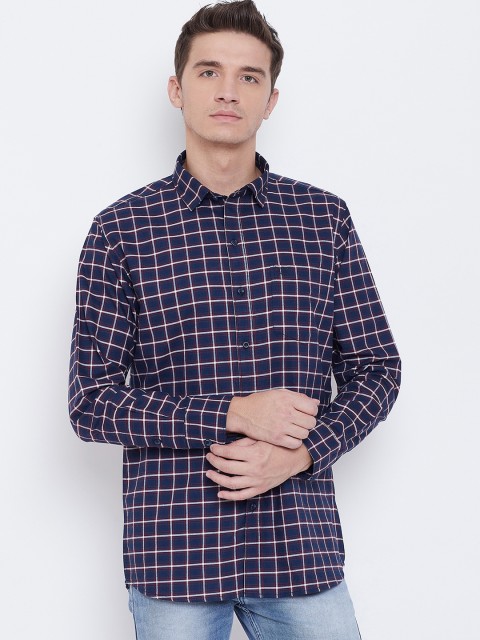 

Duke Men Blue & White Regular Fit Checked Casual Shirt