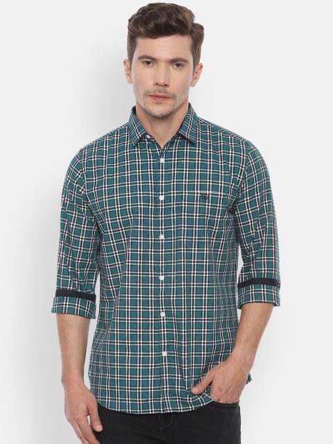 

Van Heusen Sport Men Green Slim Fit Checked Casual Shirt