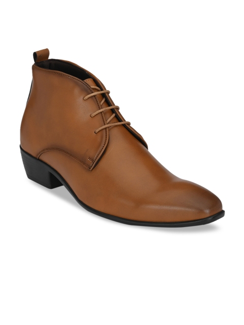 

Delize Men Tan Brown Solid Derbys