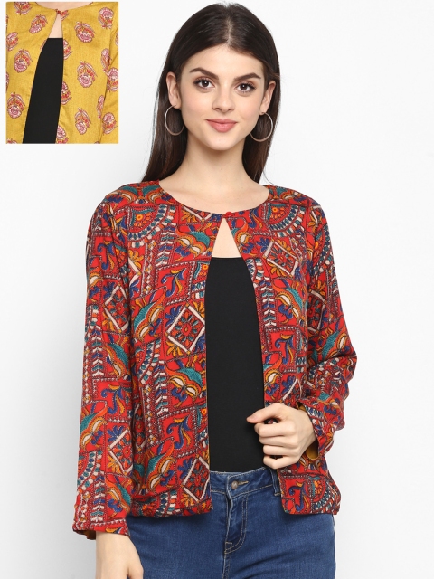

Color Cocktail Women Red Printed Reversible Jacket