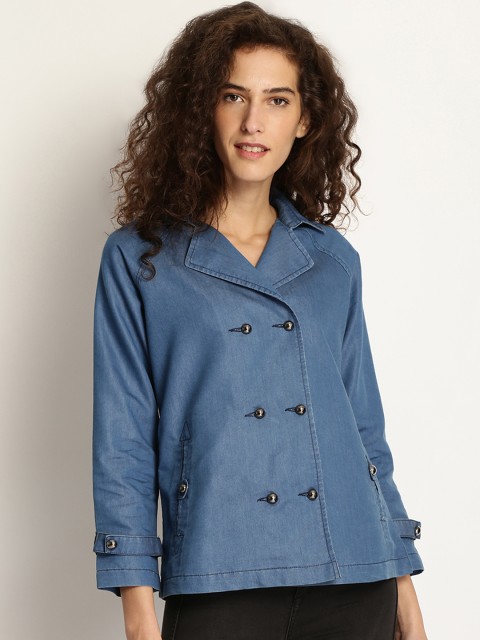 

Marie Claire Women Blue Solid Denim Jacket Jacket
