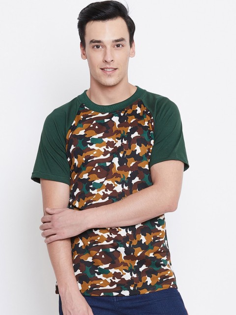 

CHROME & CORAL Men Green Printed Round Neck T-shirt