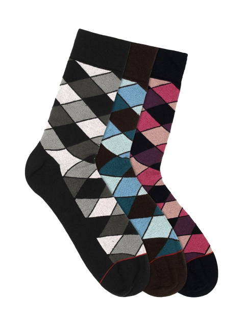 

<p>Soxytoes Sockaholic Men Pack of 3 Multi-Coloured Patterned Calf-Length Socks</p>