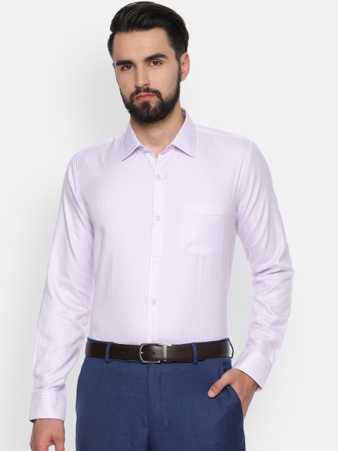 

Van Heusen Men Lavender Slim Fit Striped Formal Shirt