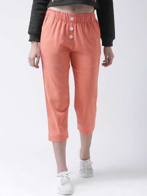 

Leo Sansini Women Orange Smart Regular Fit Solid Regular Trousers
