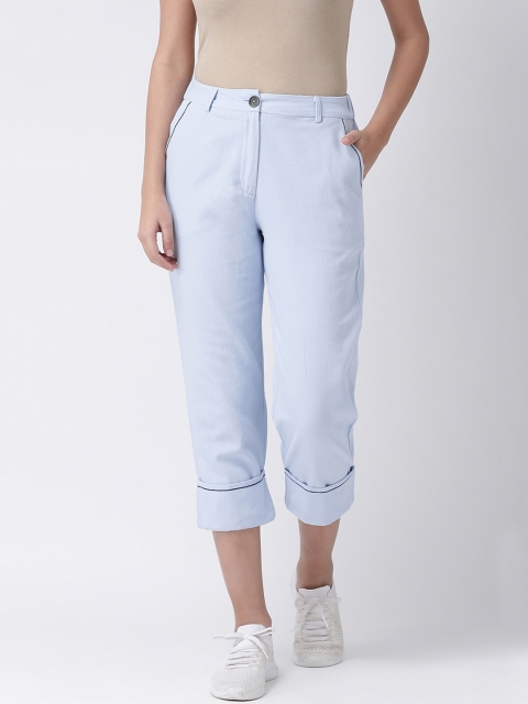 

Leo Sansini Women Blue Smart Regular Fit Solid Regular Trousers