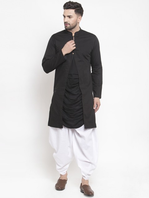 

Zotw Men Black Solid Straight Kurta