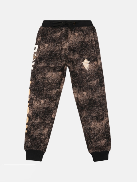 

Lil Tomatoes Boys Black & Pink Printed Mid-Rise Joggers