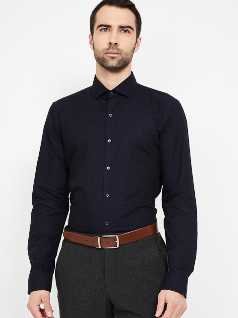 

CODE by Lifestyle Men Navy Blue Slim Fit Self Design Casual Shirt