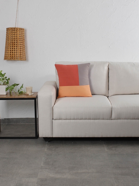 

House This Grey & Red Single Colourblocked Square Cushion Covers
