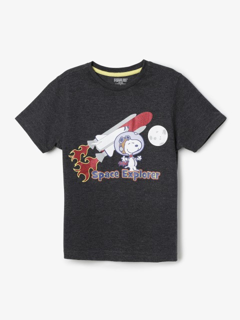 

Fame Forever by Lifestyle Boys Charcoal Grey Printed Round Neck T-shirt