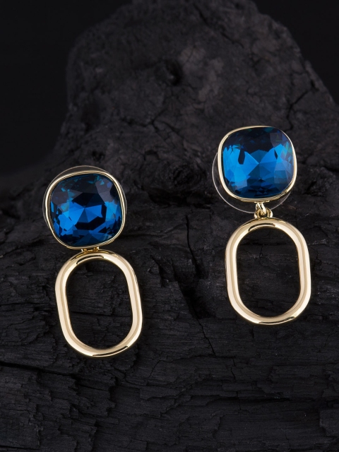 

E2O Blue & Gold-Plated Geometric Drop Earrings
