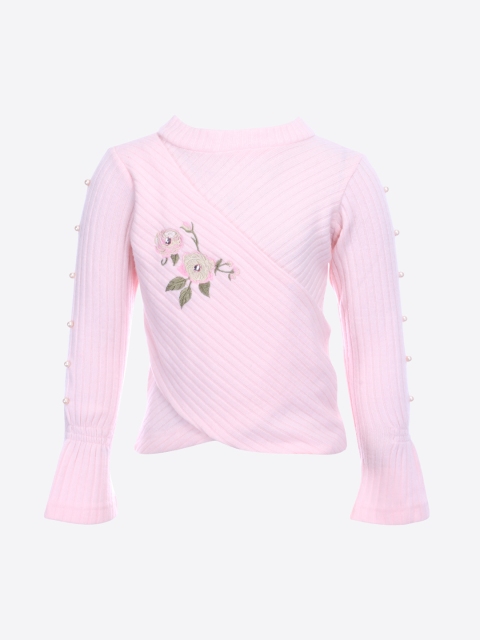 

CUTECUMBER Girls Pink Self Design Top