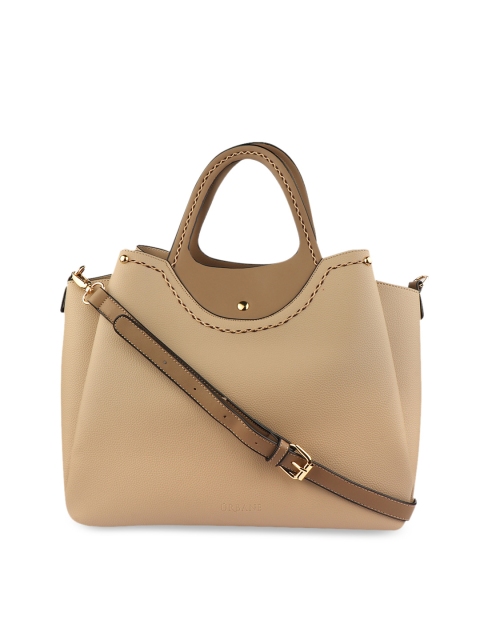 

URBANE Khaki Solid Handheld Bag