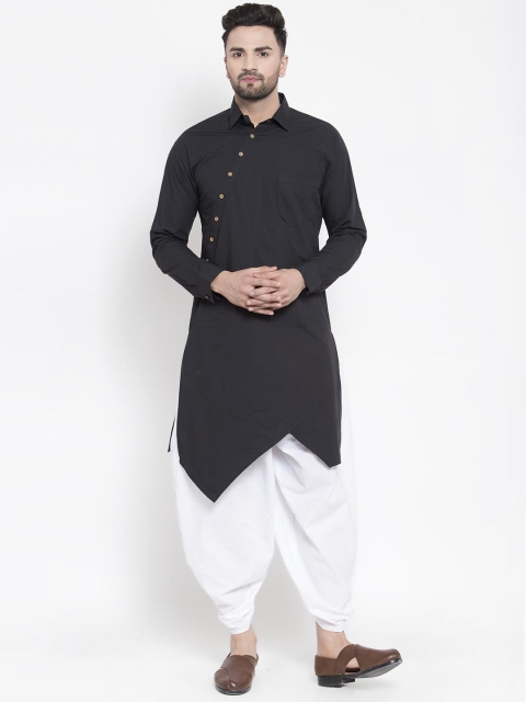 

Zotw Men Black Solid Asymmetric Kurta