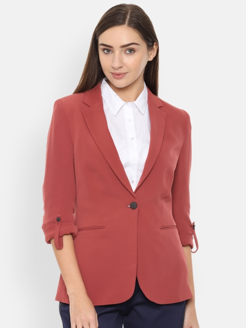 

Van Heusen Woman Pink Solid Single-Breasted Casual Blazer