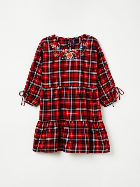 

Fame Forever by Lifestyle Girls Red & White Checked Fit and Flare Dress