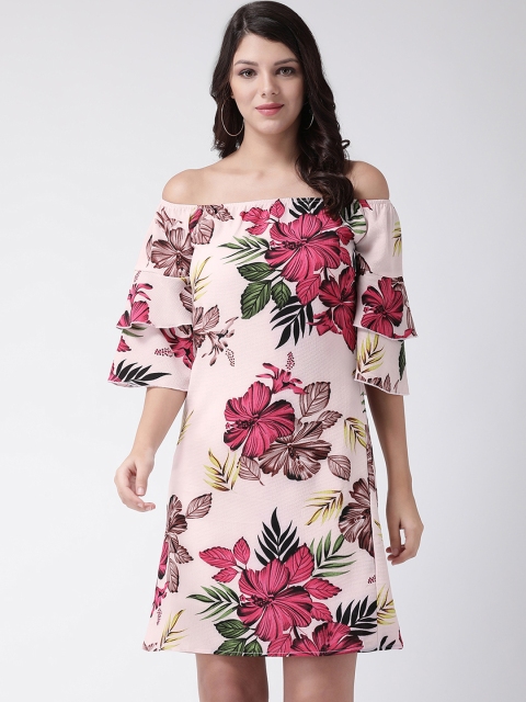 

Leo Sansini Women Pink Tropical Printed A-Line Dress