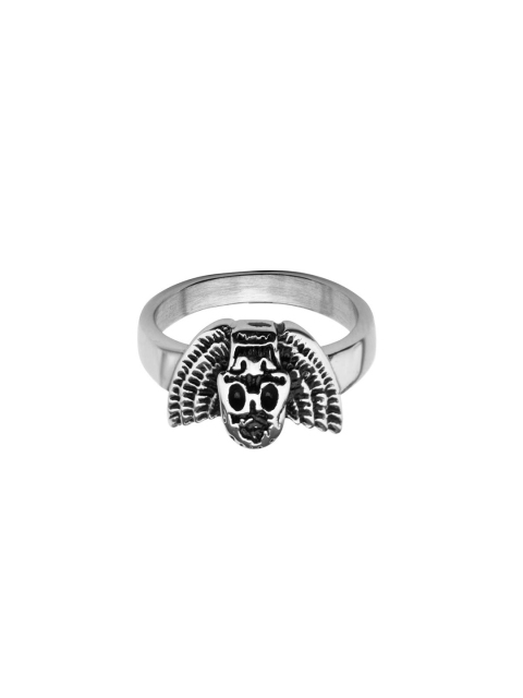

Inox Jewellery Women Silver-Toned Stainless Steel Skull Finger Ring