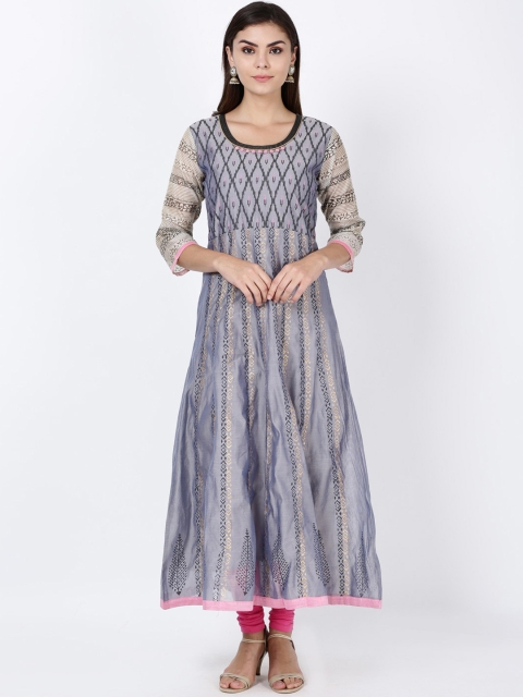 

Soch Women Grey & Black Printed Anarkali Kurta
