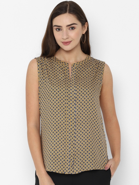 

Allen Solly Woman Yellow Printed Regular Top
