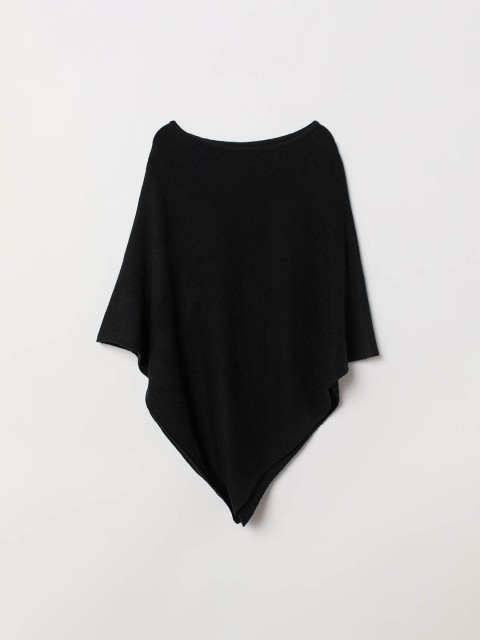 

H&M Black Solid Knitted Poncho