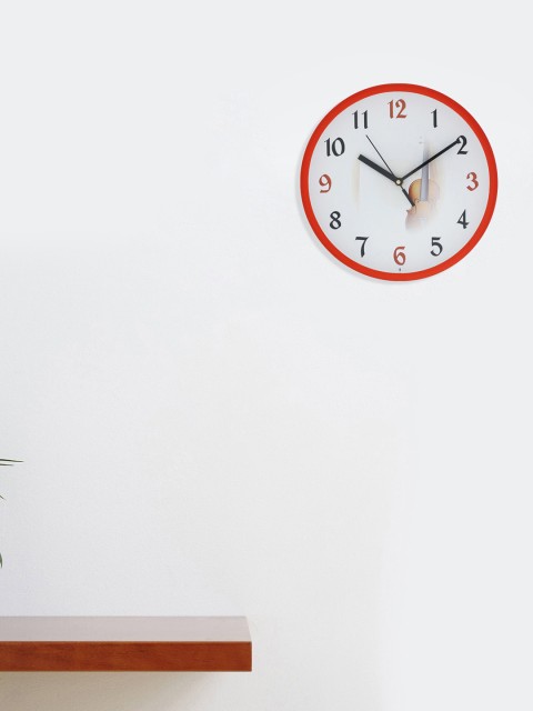 

eCraftIndia Orange & White Analogue Wall Clock