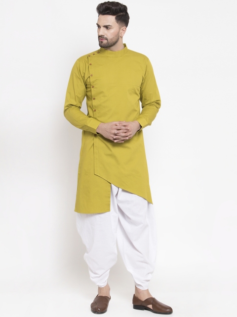 

Zotw Men Lime Green Solid Asymmetric Kurta